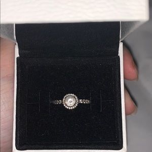 Classic Sparkle Halo Ring